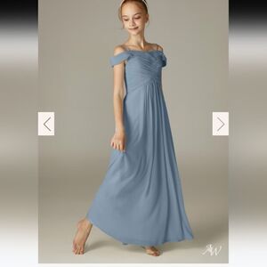 AW Bridal Dusty Blue Girls Size 12 Bridal Dress👗NWOT